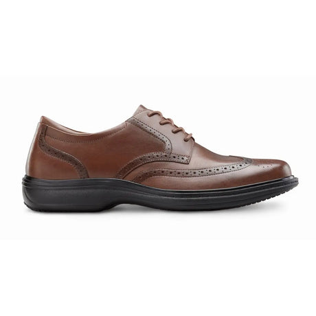 Dr.Comfort Men's Wing Therapeutic Diabetic Dress Shoe, Chestnut - Side Image | All For Legs